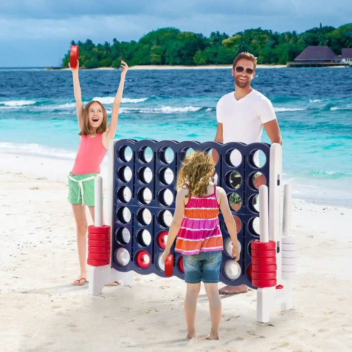 Jumbo 4-to-Score Giant Game Set in Dark Blue - Little and Giant Explorers Costway