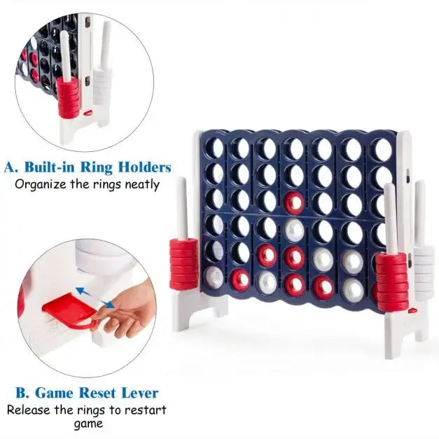 Jumbo 4-to-Score Giant Game Set in Dark Blue - Little and Giant Explorers Costway