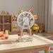 Metal Ferris wheel STEM kit model on wooden table in a colorful children's playroom