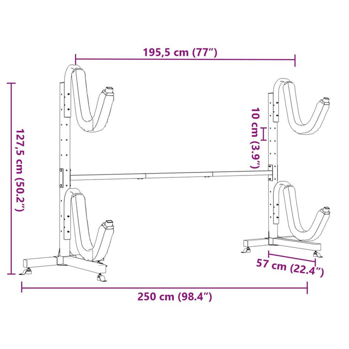 Kayak Storage Rack for 2 Kayaks - Little and Giant Explorers vidaXL