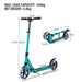 Kick Scooter - Turquoise | Adjustable Height, Suspension and LED Wheels - Adults and Teens COSTWAY - Little and Giant Explorers Costway