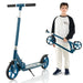 Kick Scooter with Adjustable Handlebar - Blue | Foldable Aluminium Frame - 8" PU Wheels COSTWAY - Little and Giant Explorers Costway