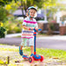Kick Scooter with Extra Wide Deck - Blue | LED Light-Up Wheels - 3-Wheel Design COSTWAY - Little and Giant Explorers Costway
