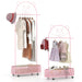 Kid Clothes Rack with 3 Adjustable Heights in Pink - Little and Giant Explorers Costway