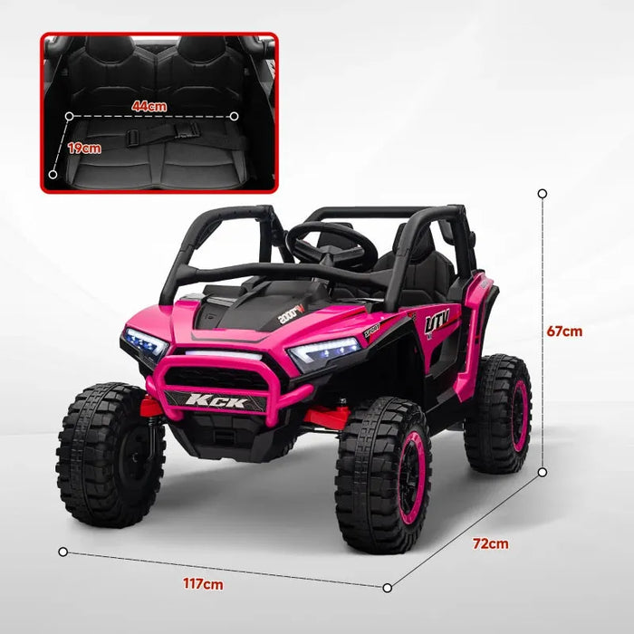 Kids 2-Seater Electric Ride on SUV Truck with 3 Speeds in Pink 24V - Little and Giant Explorers AIYAPLAY