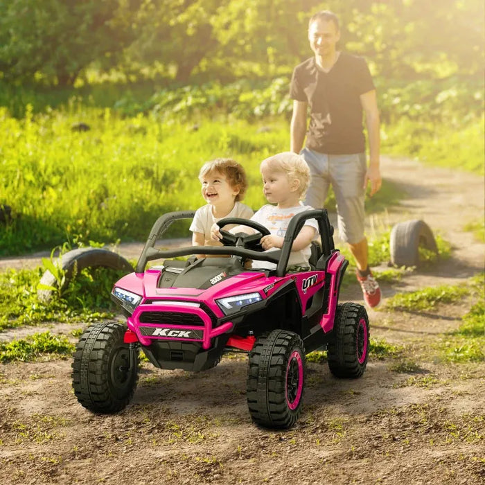 Kids 2-Seater Electric Ride on SUV Truck with 3 Speeds in Pink 24V - Little and Giant Explorers AIYAPLAY