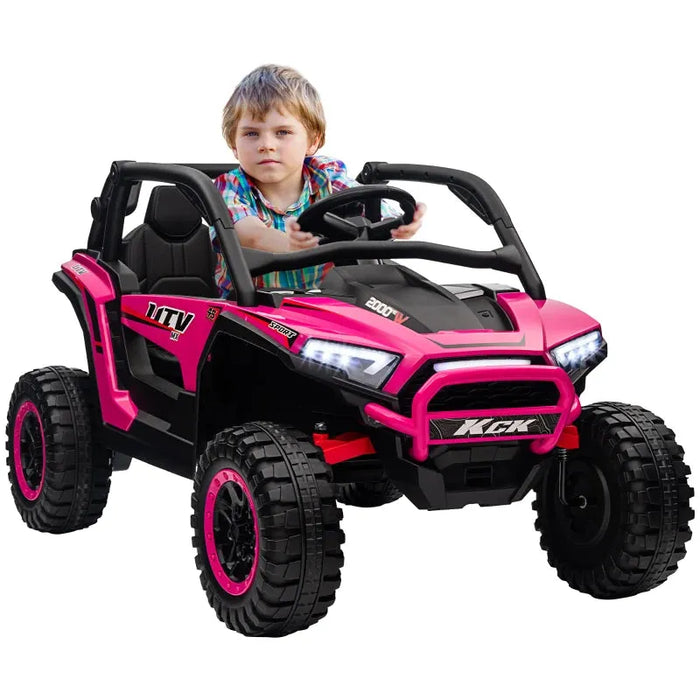 Kids 2-Seater Electric Ride on SUV Truck with 3 Speeds in Pink 24V - Little and Giant Explorers AIYAPLAY