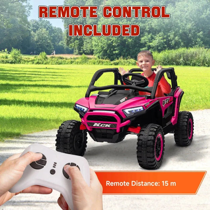 Kids 2-Seater Electric Ride on SUV Truck with 3 Speeds in Pink 24V - Little and Giant Explorers AIYAPLAY