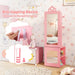 Kids 3-in-1 Jewellery Cabinet - Pink | Heart-Design - Full-Length Mirror COSTWAY - Little and Giant Explorers Costway