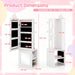 Kids 3-in-1 Jewellery Cabinet - White | Heart-Design - Full-Length Mirror COSTWAY - Little and Giant Explorers Costway