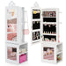 Kids 3-in-1 Jewellery Cabinet - White | Heart-Design - Full-Length Mirror COSTWAY - Little and Giant Explorers Costway