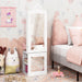 Kids 3-in-1 Jewellery Cabinet - White | Heart-Design - Full-Length Mirror COSTWAY - Little and Giant Explorers Costway