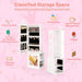 Kids 3-in-1 Jewellery Cabinet - White | Heart-Design - Full-Length Mirror COSTWAY - Little and Giant Explorers Costway