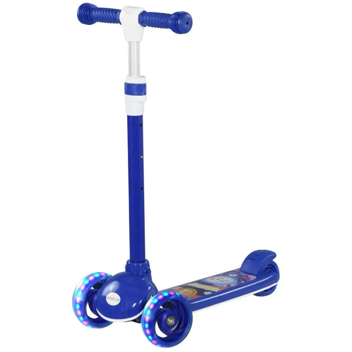 Kids 3 Wheel Scooter with Adjustable Height and LED Lights in Blue - Little and Giant Explorers AIYAPLAY