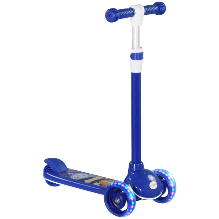 Kids 3 Wheel Scooter with Adjustable Height and LED Lights in Blue - Little and Giant Explorers AIYAPLAY