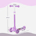 Kids 3 Wheel Scooter with Adjustable Height and LED Lights in Purple - Little and Giant Explorers AIYAPLAY