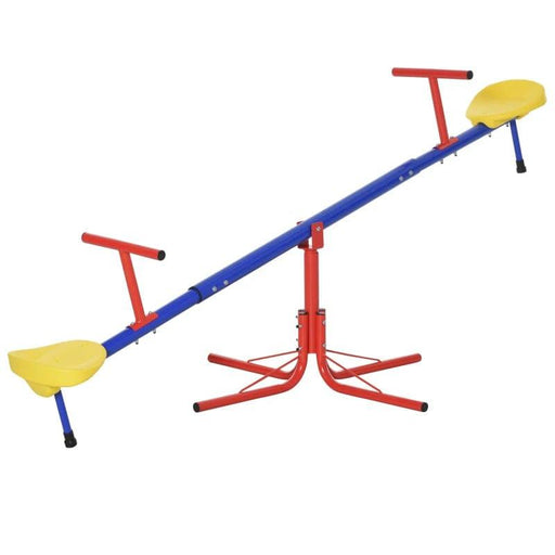 Kids 360° Rotating Metal Seesaw Swivel Teeter Totter - Little and Giant Explorers HOMCOM