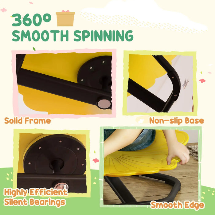 Kids 360° Swivel Chair - Sensory Spinning Seat Yellow Flower-Shaped Design | AIYAPLAY - Little and Giant Explorers AIYAPLAY