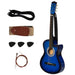 Kids 38 Inch Full Size Blue Classical Acoustic Electric Guitar with Case - Little and Giant Explorers HOMCOM