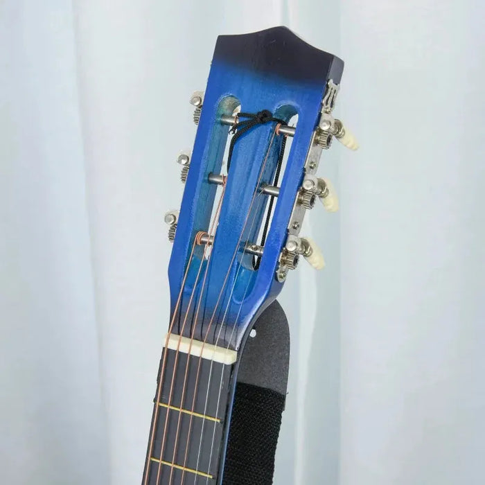 Kids 38 Inch Full Size Blue Classical Acoustic Electric Guitar with Case - Little and Giant Explorers HOMCOM