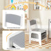 Kids 4-in-1 Activity Table and Chairs Set – White and Grey | Blackboard and Multi-Use Design COSTWAY - Little and Giant Explorers Costway