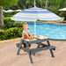 4-in-1 Sand and Water Outdoor Table with Removable Boxes and Umbrella - Little and Giant Explorers Costway