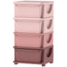 Kids 4-Tier Toy Storage Drawers – Pink | Plastic Unit - Removable Bins HOMCOM - Little and Giant Explorers HOMCOM