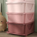 Kids 4-Tier Toy Storage Drawers – Pink | Plastic Unit - Removable Bins HOMCOM - Little and Giant Explorers HOMCOM