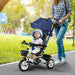 6-in-1 Baby Push Tricycle with Parent Handle in Dark Blue - Little and Giant Explorers HOMCOM