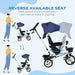 6-in-1 Baby Push Tricycle with Parent Handle in Dark Blue - Little and Giant Explorers HOMCOM