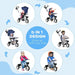 6-in-1 Baby Push Tricycle with Parent Handle in Dark Blue - Little and Giant Explorers HOMCOM