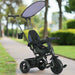 6-in-1 Tricycle with 5-Point Harness Straps and Removable Canopy in Dark Blue - Little and Giant Explorers HOMCOM