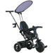 Kids 6-in-1 Tricycle with 5-Point Harness Straps and Removable Canopy in Dark Blue - Little and Giant Explorers HOMCOM