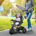 6-in-1 Tricycle with 5-Point Harness Straps and Removable Canopy in Dark Blue - Little and Giant Explorers HOMCOM