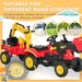 Kids 6-Wheel Pedal Ride-On Tractor with Front Bucket | Pedal Go Kart Design - Steel Frame HOMCOM - Little and Giant Explorers HOMCOM