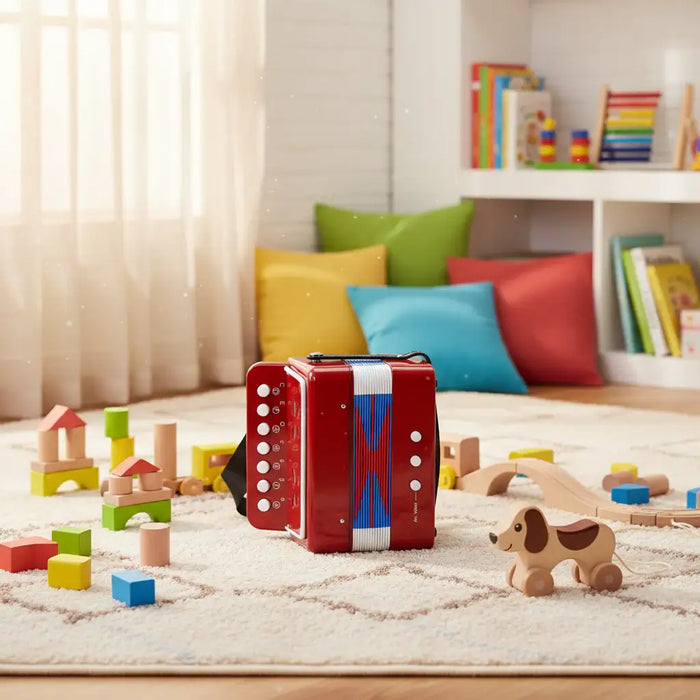 Kids Accordion - 14 Tones 10 Keys | Musical Development Ages 3+ VILAC - Little and Giant Explorers Vilac