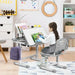 Kids Adjustable Study Desk and Chair Set - Grey | Tilted Desktop and Height Adjustable COSTWAY - Little and Giant Explorers Costway