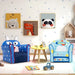 Kids Armchair - Blue and Dark Blue | Velvet Upholstered Chair - Solid Wood Frame COSTWAY - Little and Giant Explorers Costway