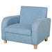 Kids Armchair Blue | Linen Upholstery with Solid Wood Frame - Little and Giant Explorers HOMCOM