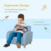 Kids Armchair Blue | Linen Upholstery with Solid Wood Frame - Little and Giant Explorers HOMCOM