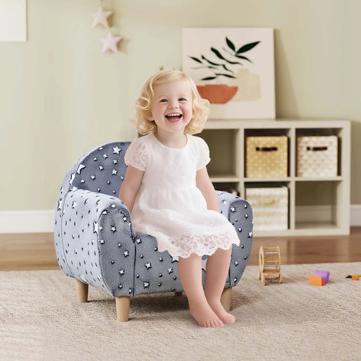 Kids Armchair Grey | Glow-in-the-Dark Star Pattern - Little and Giant Explorers AIYAPLAY
