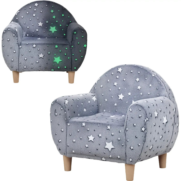 Kids Armchair Grey | Glow-in-the-Dark Star Pattern - Little and Giant Explorers AIYAPLAY