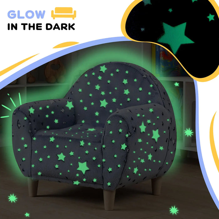Kids Armchair Grey | Glow-in-the-Dark Star Pattern - Little and Giant Explorers AIYAPLAY