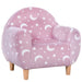 Kids Armchair Pink | Glow-in-Dark Star Pattern with Dense Foam - Little and Giant Explorers AIYAPLAY