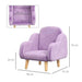 Kids Armchair Purple | Cloud Design with Dutch Velvet - Little and Giant Explorers ZONEKIZ