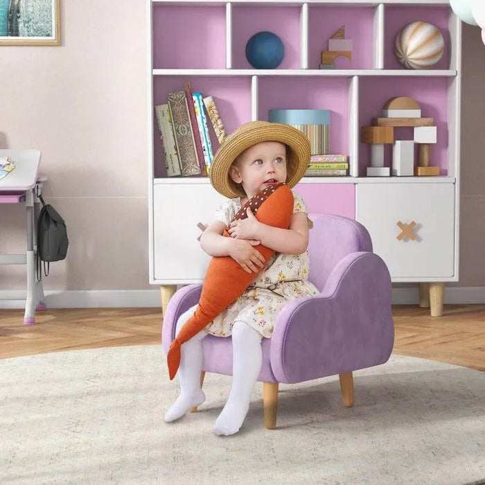 Kids Armchair Purple | Cloud Design with Dutch Velvet - Little and Giant Explorers ZONEKIZ