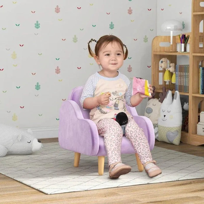 Kids Armchair Purple | Cloud Design with Dutch Velvet - Little and Giant Explorers ZONEKIZ