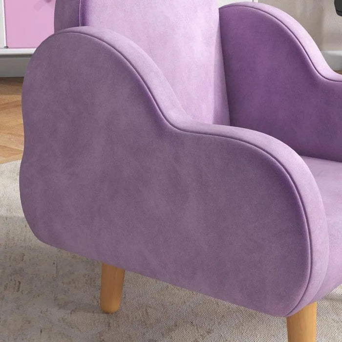 Kids Armchair Purple | Cloud Design with Dutch Velvet - Little and Giant Explorers ZONEKIZ