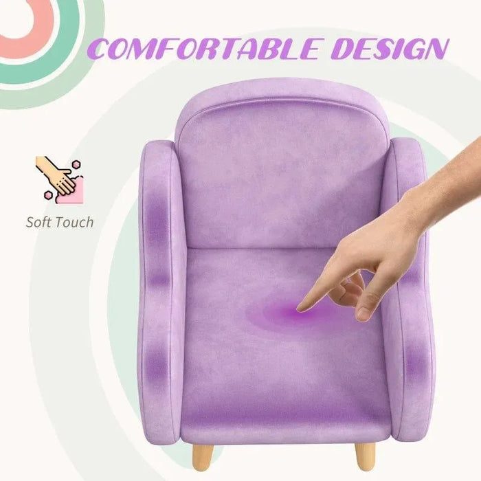 Kids Armchair Purple | Cloud Design with Dutch Velvet - Little and Giant Explorers ZONEKIZ