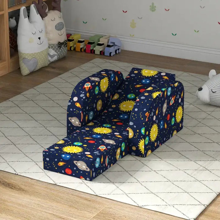 Kids Armchair - Universe Pattern | Foldable Toddler Recliner AIYAPLAY - Little and Giant Explorers AIYAPLAY